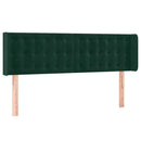 sengegavl med kanter 147x16x78/88 cm fløjl mørkegrøn