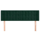 sengegavl med kanter 147x16x78/88 cm fløjl mørkegrøn