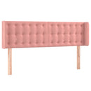 sengegavl med kanter 147x16x78/88 cm fløjl lyserød