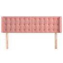 sengegavl med kanter 147x16x78/88 cm fløjl lyserød