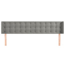 sengegavl med kanter 163x16x78/88 cm fløjl lysegrå