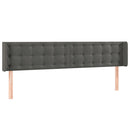 sengegavl med kanter 163x16x78/88 cm fløjl mørkegrå