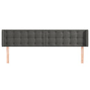 sengegavl med kanter 163x16x78/88 cm fløjl mørkegrå