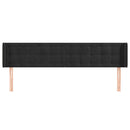 sengegavl med kanter 163x16x78/88 cm fløjl sort