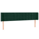 sengegavl med kanter 163x16x78/88 cm fløjl mørkegrøn
