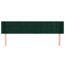 sengegavl med kanter 163x16x78/88 cm fløjl mørkegrøn