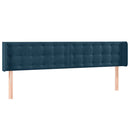 sengegavl med kanter 163x16x78/88 cm fløjl mørkeblå