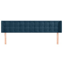 sengegavl med kanter 163x16x78/88 cm fløjl mørkeblå