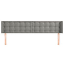 sengegavl med kanter 183x16x78/88 cm fløjl lysegrå