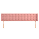 sengegavl med kanter 183x16x78/88 cm fløjl lyserød