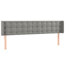 sengegavl med kanter 203x16x78/88 cm fløjl lysegrå