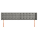 sengegavl med kanter 203x16x78/88 cm fløjl lysegrå