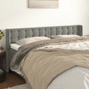 sengegavl med kanter 203x16x78/88 cm fløjl lysegrå