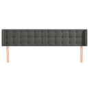 sengegavl med kanter 203x16x78/88 cm fløjl mørkegrå
