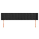 sengegavl med kanter 203x16x78/88 cm fløjl sort