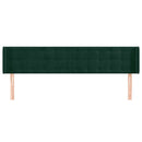 sengegavl med kanter 203x16x78/88 cm fløjl mørkegrøn