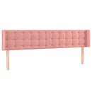 sengegavl med kanter 203x16x78/88 cm fløjl lyserød