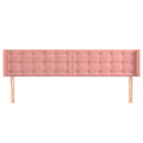 sengegavl med kanter 203x16x78/88 cm fløjl lyserød