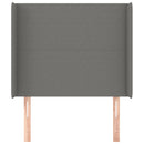 sengegavl med kanter 83x16x118/128 cm stof mørkegrå