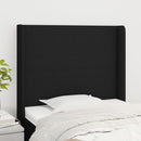 sengegavl med kanter 83x16x118/128 cm stof sort