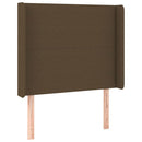 sengegavl med kanter 83x16x118/128 cm stof mørkebrun