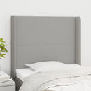 sengegavl med kanter 93x16x118/128 cm stof lysegrå