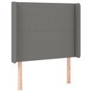 sengegavl med kanter 93x16x118/128 cm stof mørkegrå