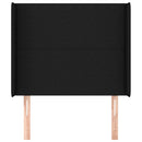 sengegavl med kanter 93x16x118/128 cm stof sort