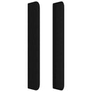sengegavl med kanter 93x16x118/128 cm stof sort