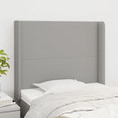 sengegavl med kanter 103x16x118/128 cm stof lysegrå