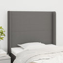 sengegavl med kanter 103x16x118/128 cm stof mørkegrå