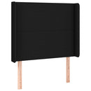 sengegavl med kanter 103x16x118/128 cm stof sort