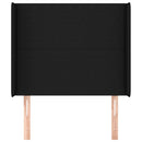 sengegavl med kanter 103x16x118/128 cm stof sort