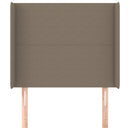 sengegavl med kanter 103x16x118/128 cm stof gråbrun