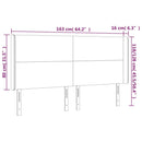 sengegavl med kanter 163x16x118/128 cm stof cremefarvet