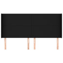 sengegavl med kanter 183x16x118/128 cm stof sort