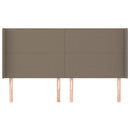 sengegavl med kanter 183x16x118/128 cm stof gråbrun