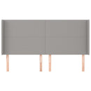 sengegavl med kanter 203x16x118/128 cm stof lysegrå