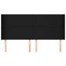 sengegavl med kanter 203x16x118/128 cm stof sort