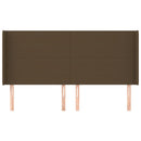 sengegavl med kanter 203x16x118/128 cm stof mørkebrun