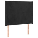 sengegavl med kanter 83x16x118/128 cm fløjl sort