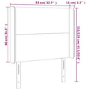 sengegavl med kanter 83x16x118/128 cm fløjl sort