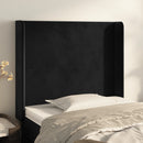 sengegavl med kanter 83x16x118/128 cm fløjl sort