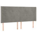 sengegavl med kanter 183x16x118/128 cm fløjl lysegrå