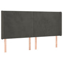 sengegavl med kanter 183x16x118/128 cm fløjl mørkegrå