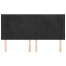 sengegavl med kanter 203x16x118/128 cm fløjl sort