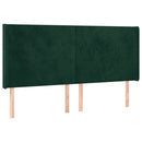sengegavl med kanter 203x16x118/128 cm fløjl mørkegrøn