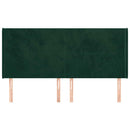 sengegavl med kanter 203x16x118/128 cm fløjl mørkegrøn