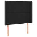 sengegavl med kanter 83x16x118/128 cm kunstlæder sort