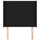 sengegavl med kanter 83x16x118/128 cm kunstlæder sort
